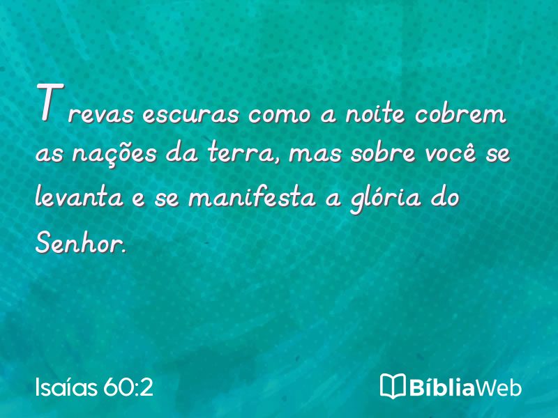 Isaías 60:2 em imagem para compartilhar