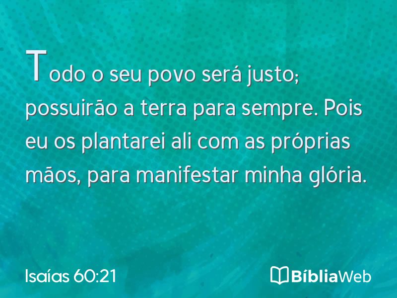 Isaías 60:21 em imagem para compartilhar