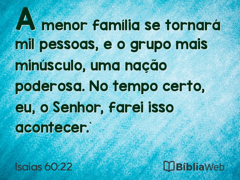 Isaías 60:22 em imagem para compartilhar