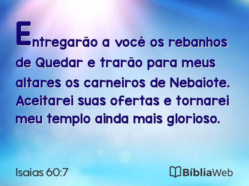 Isaías 60:7 em imagem para compartilhar