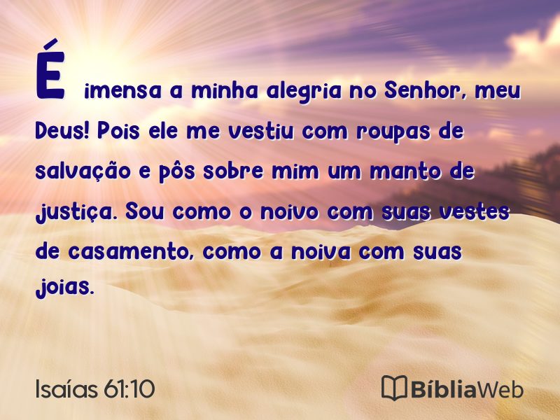 Isaías 61:10 em imagem para compartilhar