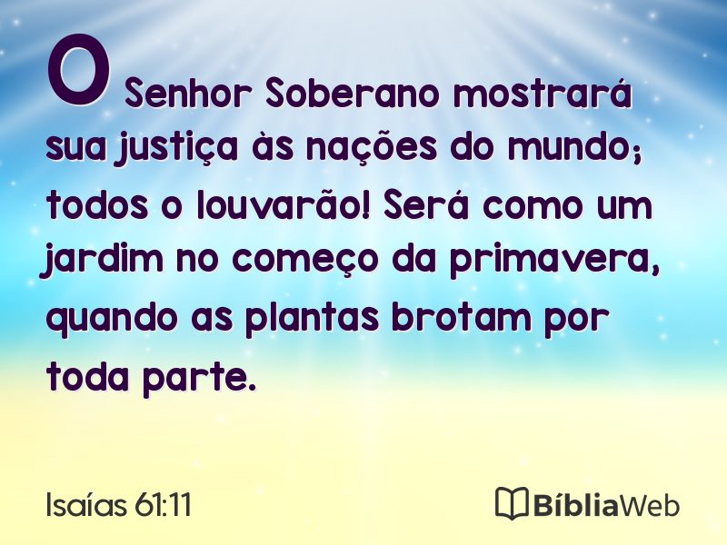 Isaías 61:11 em imagem para compartilhar