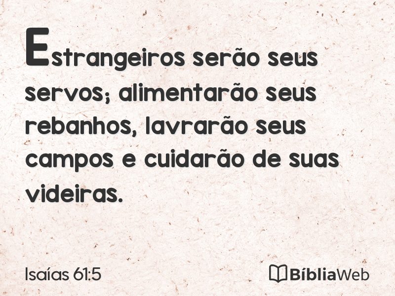 Isaías 61:5 em imagem para compartilhar