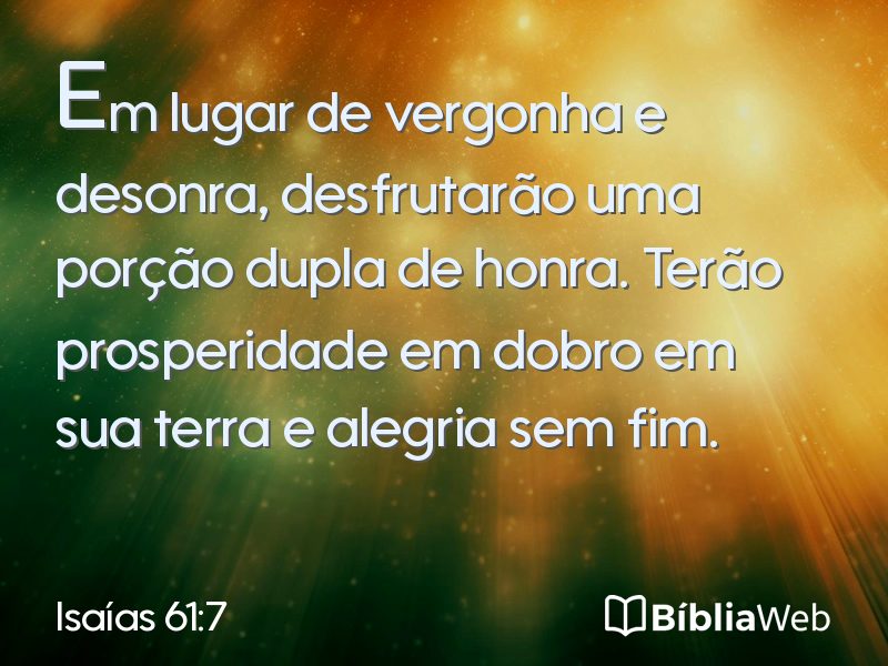Isaías 61:7 em imagem para compartilhar