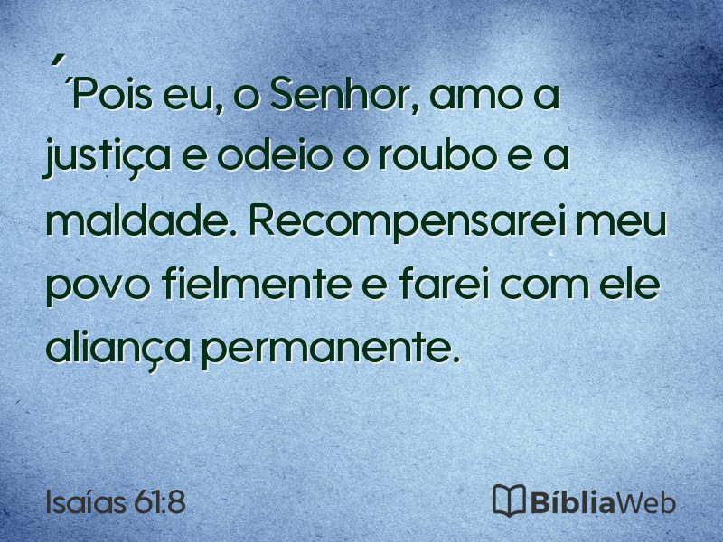 Isaías 61:8 em imagem para compartilhar