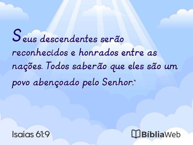 Isaías 61:9 em imagem para compartilhar