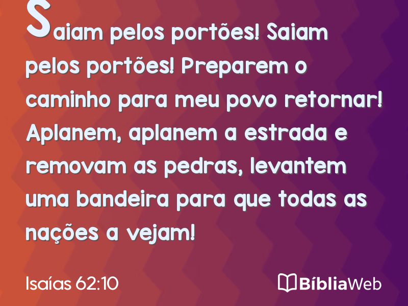 Isaías 62:10 em imagem para compartilhar