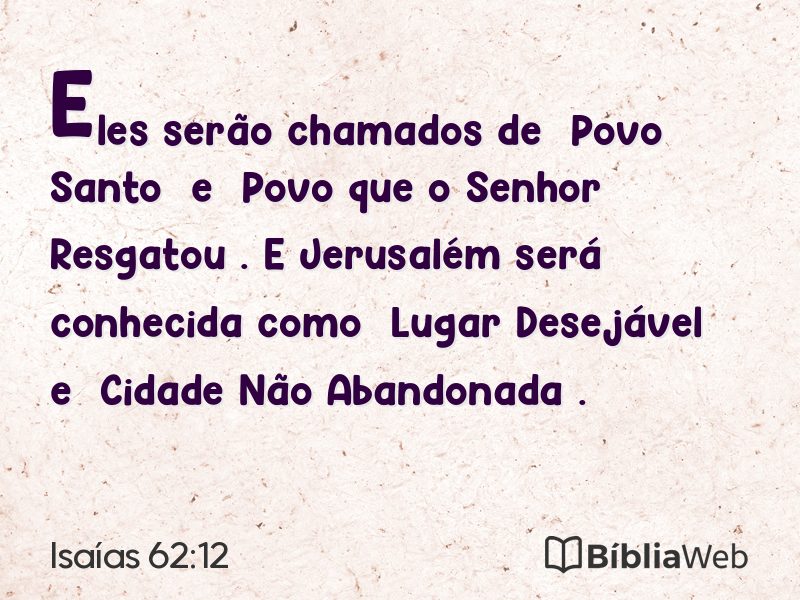 Isaías 62:12 em imagem para compartilhar