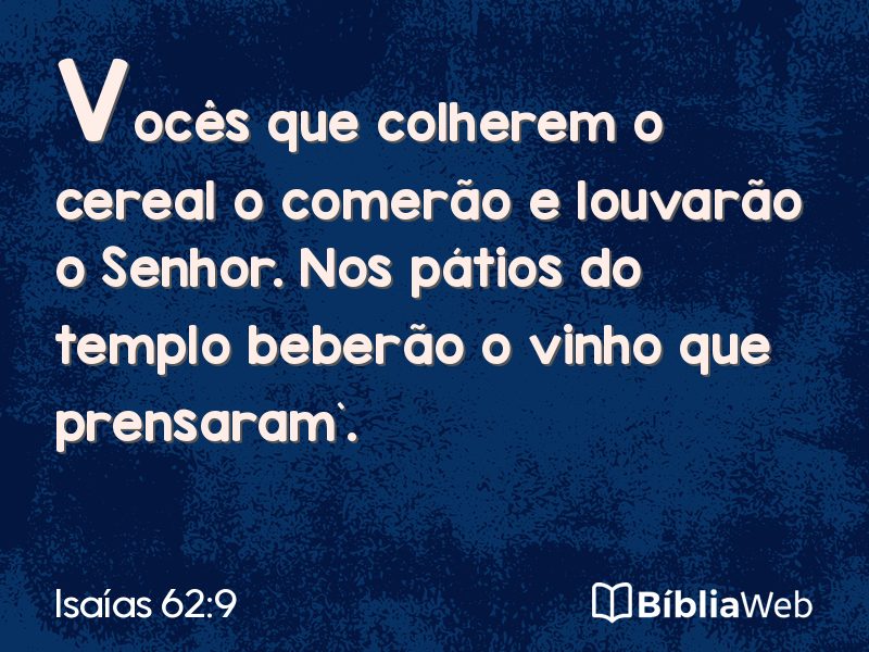 Isaías 62:9 em imagem para compartilhar