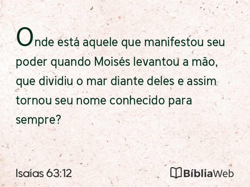 Isaías 63:12 em imagem para compartilhar