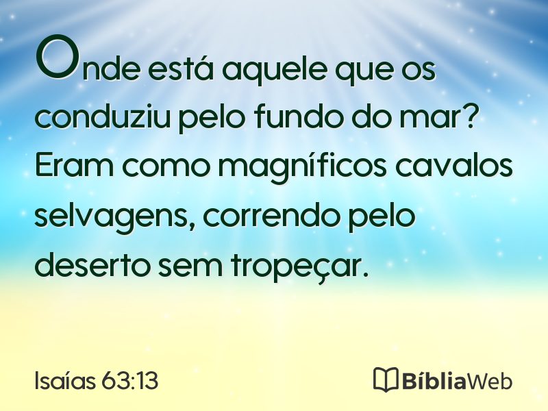 Isaías 63:13 em imagem para compartilhar