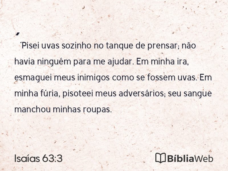 Isaías 63:3 em imagem para compartilhar