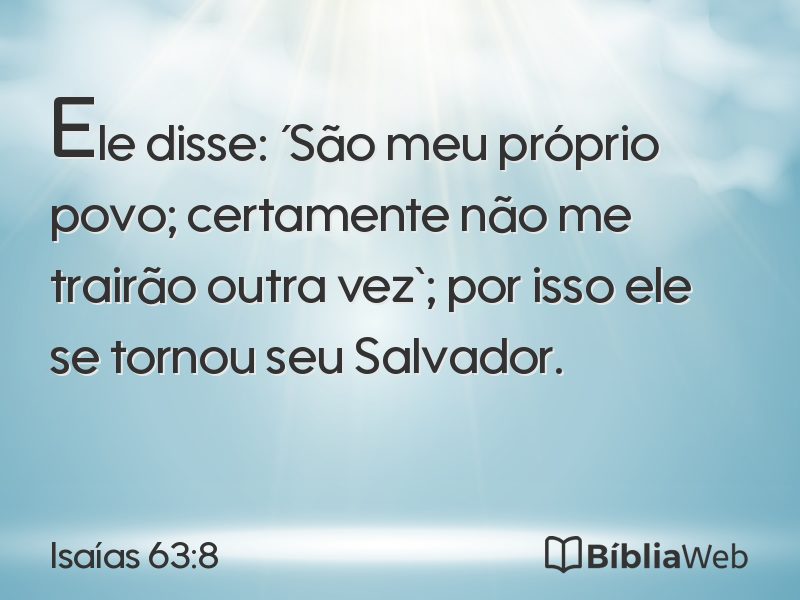 Isaías 63:8 em imagem para compartilhar