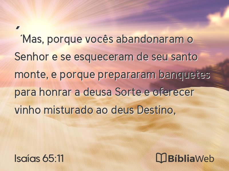 Isaías 65:11 em imagem para compartilhar