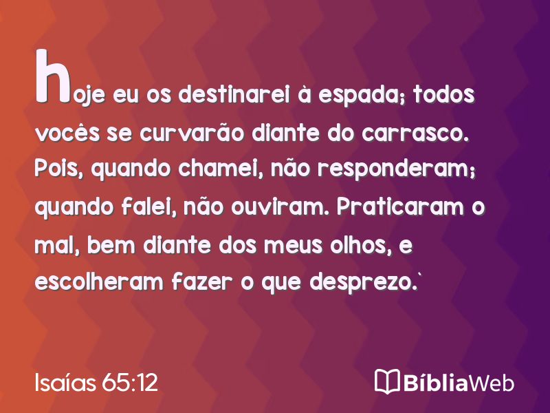 Isaías 65:12 em imagem para compartilhar