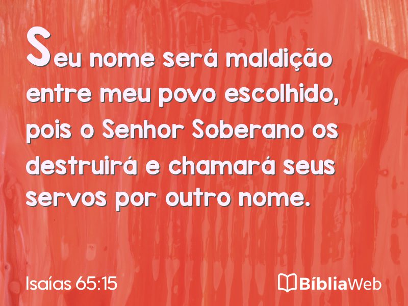 Isaías 65:15 em imagem para compartilhar
