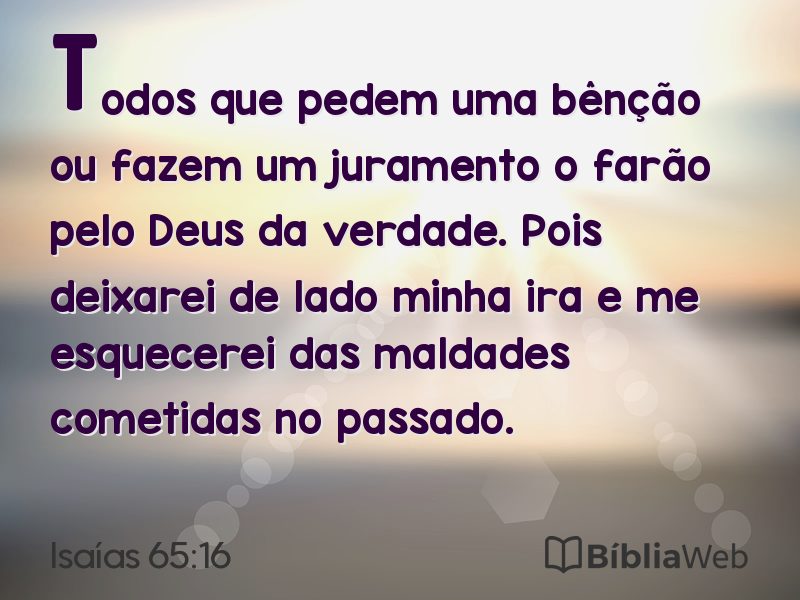 Isaías 65:16 em imagem para compartilhar