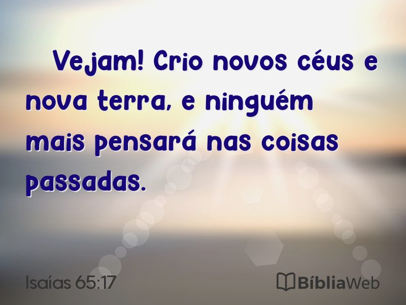 Isaías 65:17 em imagem para compartilhar