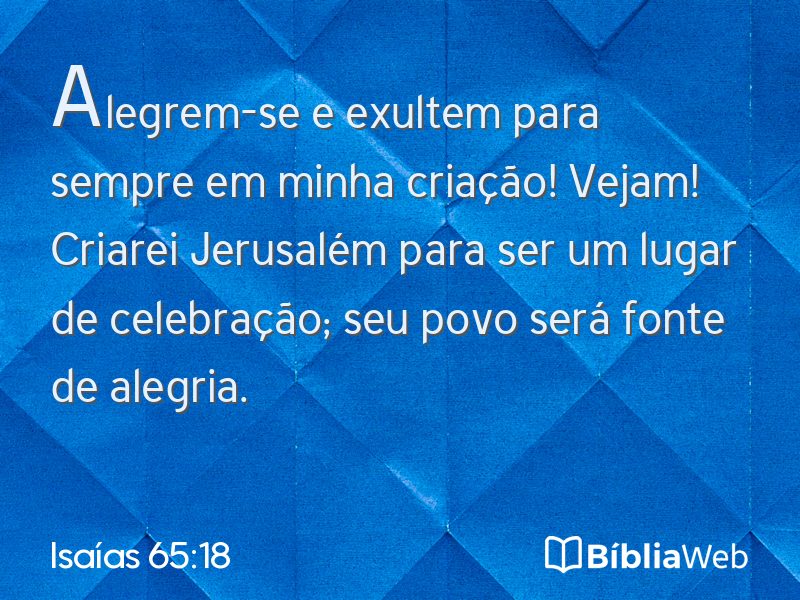 Isaías 65:18 em imagem para compartilhar
