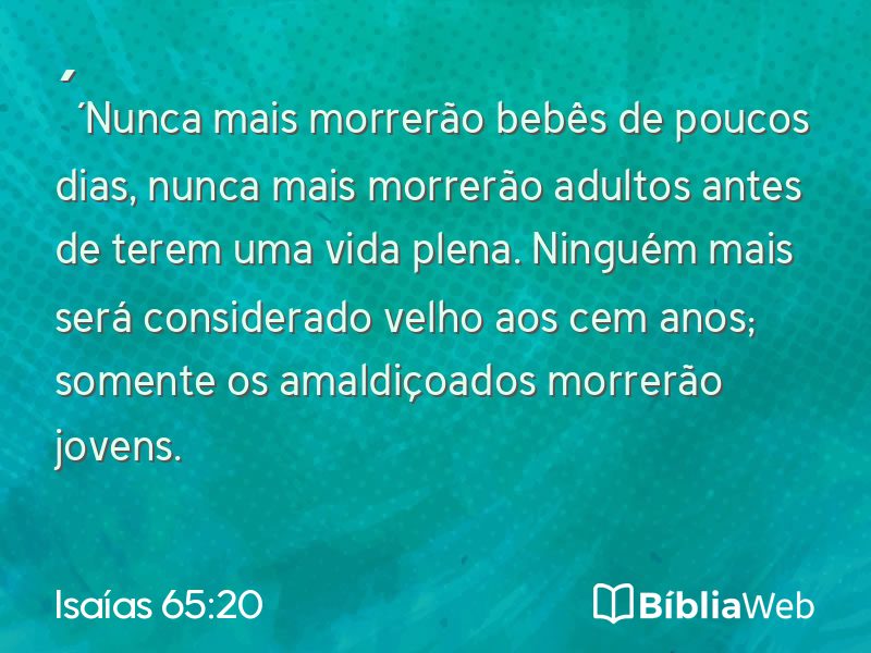 Isaías 65:20 em imagem para compartilhar