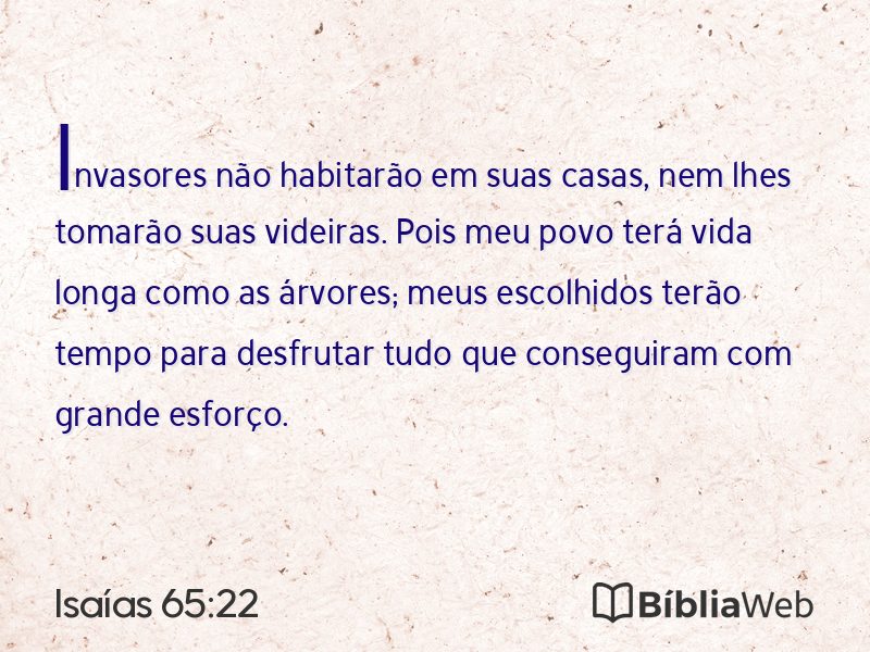 Isaías 65:22 em imagem para compartilhar