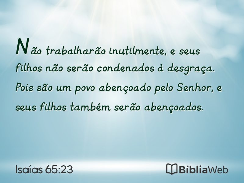 Isaías 65:23 em imagem para compartilhar