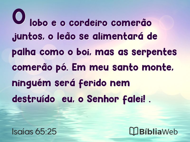 Isaías 65:25 em imagem para compartilhar