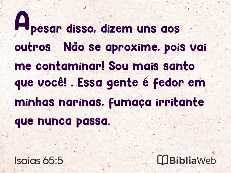 Isaías 65:5 em imagem para compartilhar