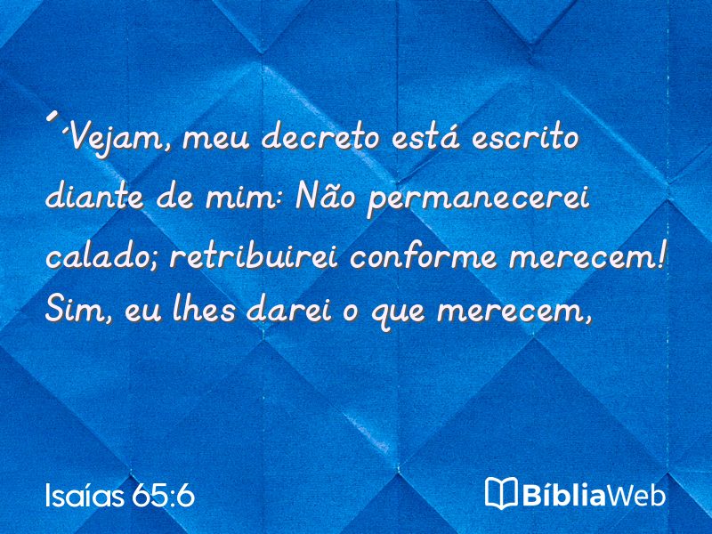 Isaías 65:6 em imagem para compartilhar
