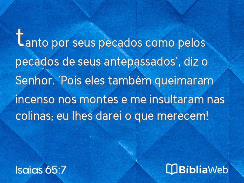 Isaías 65:7 em imagem para compartilhar
