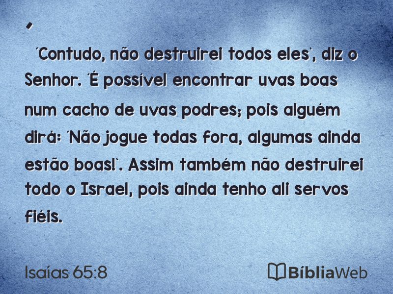 Isaías 65:8 em imagem para compartilhar