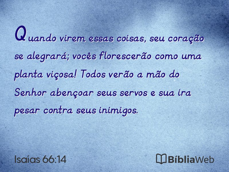 Isaías 66:14 em imagem para compartilhar
