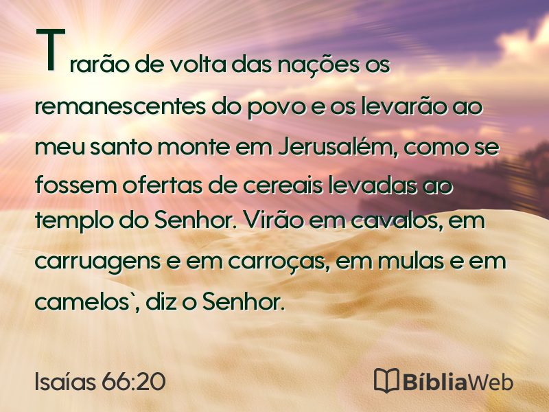 Isaías 66:20 em imagem para compartilhar
