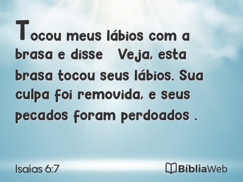 Isaías 6:7 em imagem para compartilhar