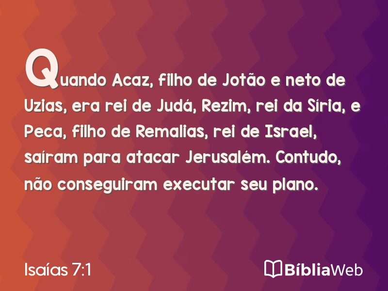 Isaías 7:1 em imagem para compartilhar