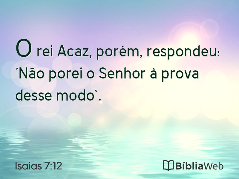 Isaías 7:12 em imagem para compartilhar