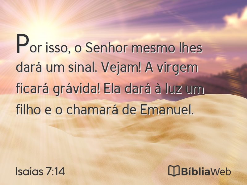 Isaías 7:14 em imagem para compartilhar