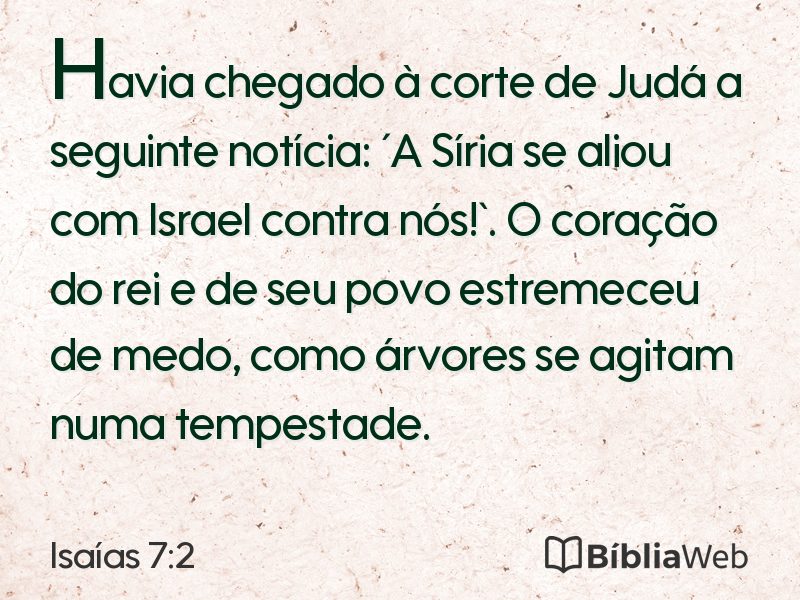 Isaías 7:2 em imagem para compartilhar