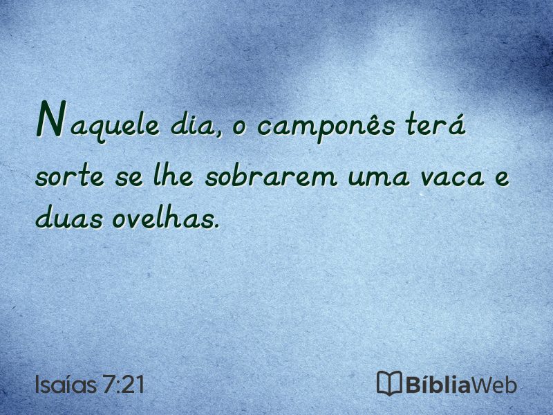 Isaías 7:21 em imagem para compartilhar