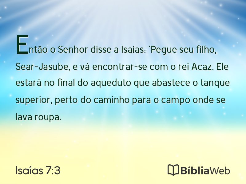 Isaías 7:3 em imagem para compartilhar