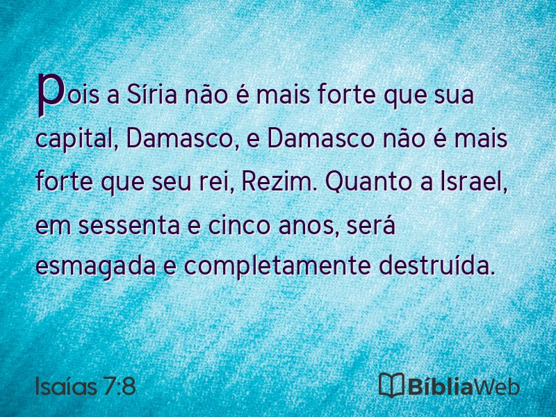 Isaías 7:8 em imagem para compartilhar