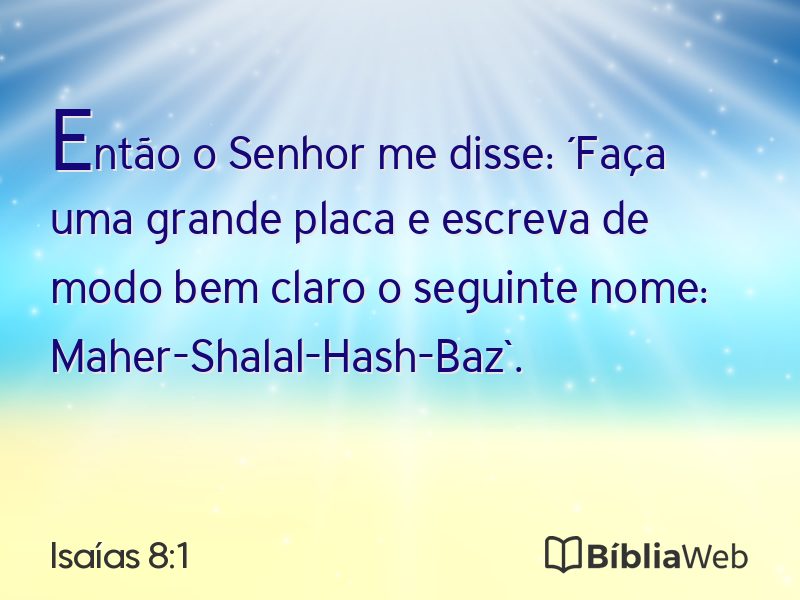 Isaías 8:1 em imagem para compartilhar