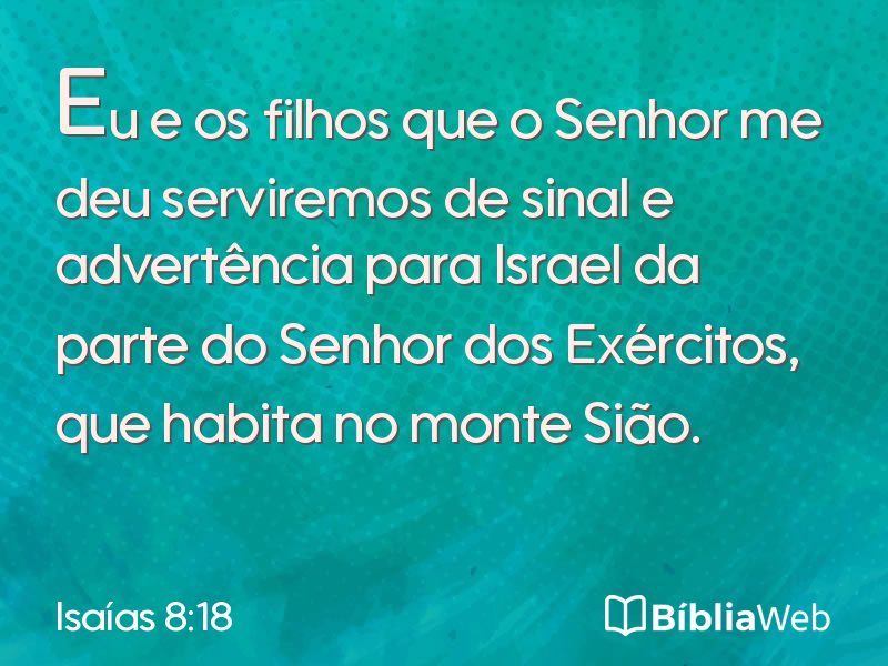 Isaías 8:18 em imagem para compartilhar