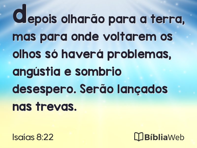 Isaías 8:22 em imagem para compartilhar