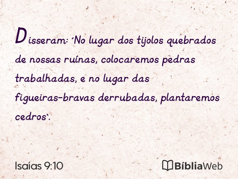 Isaías 9:10 em imagem para compartilhar