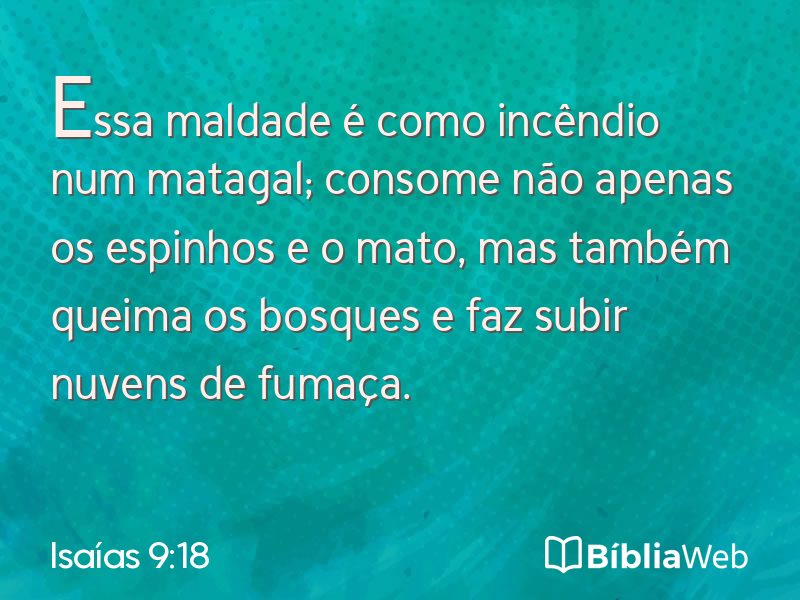 Isaías 9:18 em imagem para compartilhar