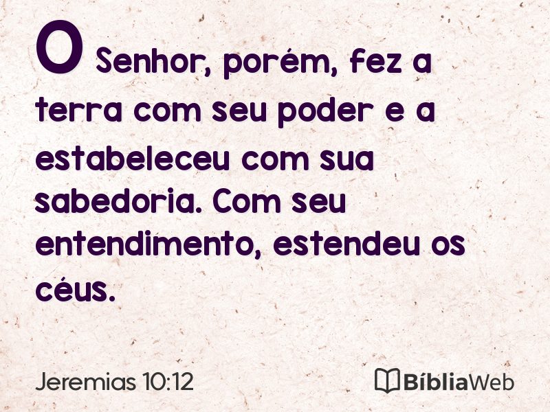 Jeremias 10:12 em imagem para compartilhar