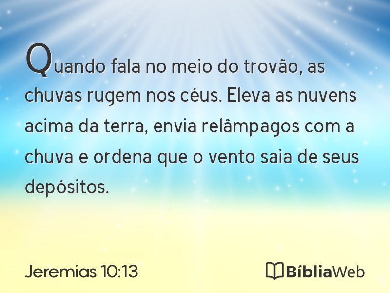 Jeremias 10:13 em imagem para compartilhar