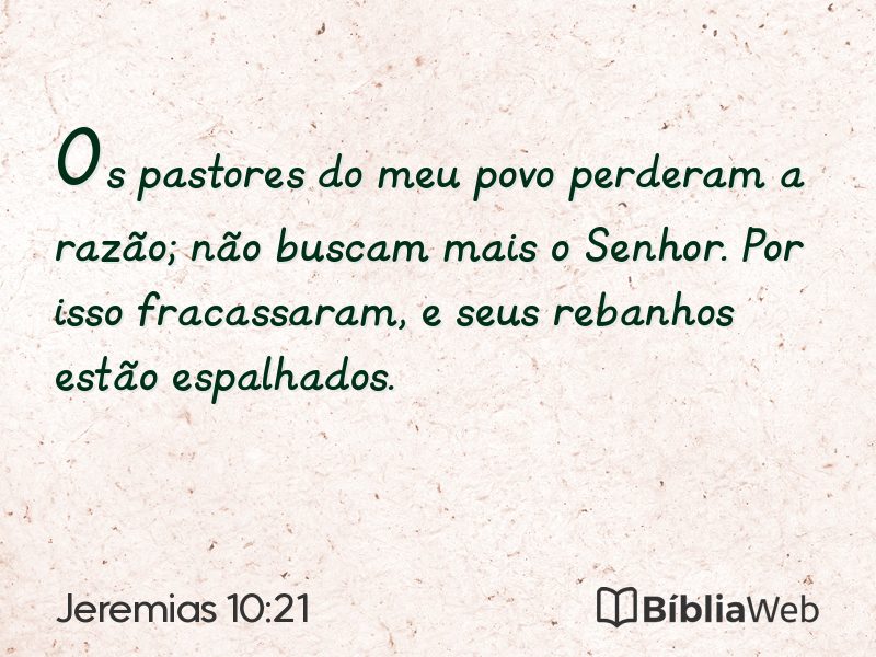 Jeremias 10:21 em imagem para compartilhar