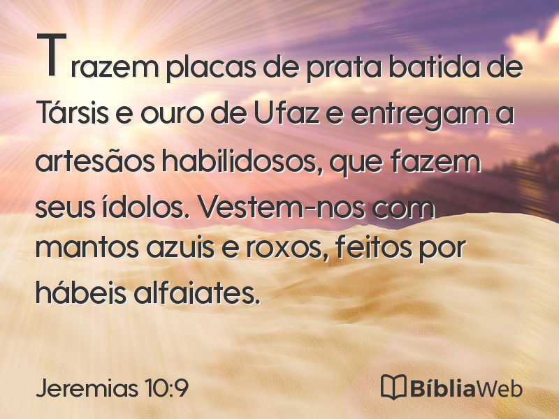 Jeremias 10:9 em imagem para compartilhar